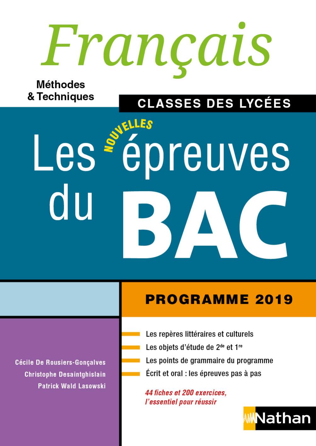 Nathan Français Les épreuves du bac 2019