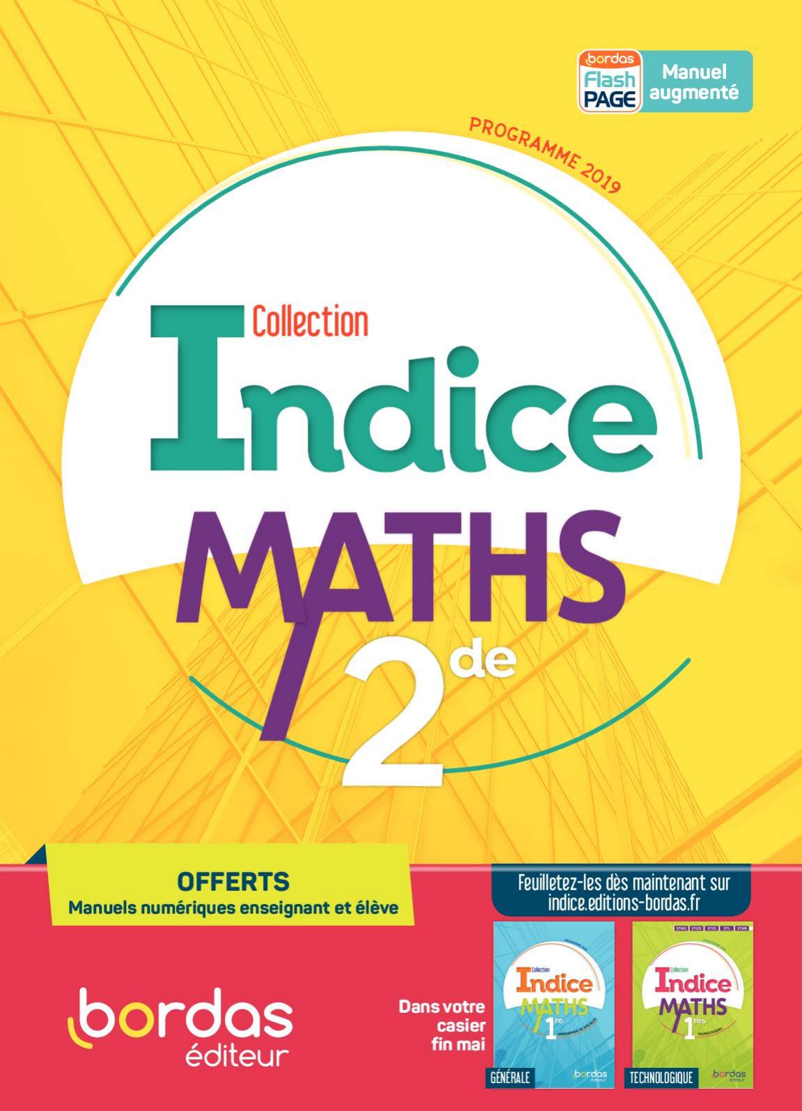 Bordas Maths Indice 2nde 2019