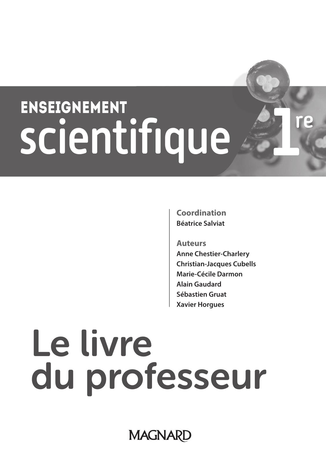 Magnard EnseignementScientifique 1ère - Prof